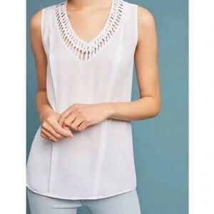 Maeve Elegant White Sleeveless Top